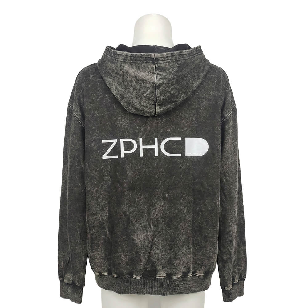 lifestyle zip hoodie — washed black zphc lifestyle zip hoodie — washed black zphc